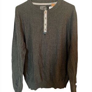 NWT XIOS NEW YORK Olive Button Down Henley Men's Large